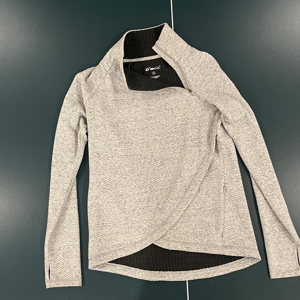 IBKUL Quarter Zip Pullover Womens Small - Heathered Gray - Like New